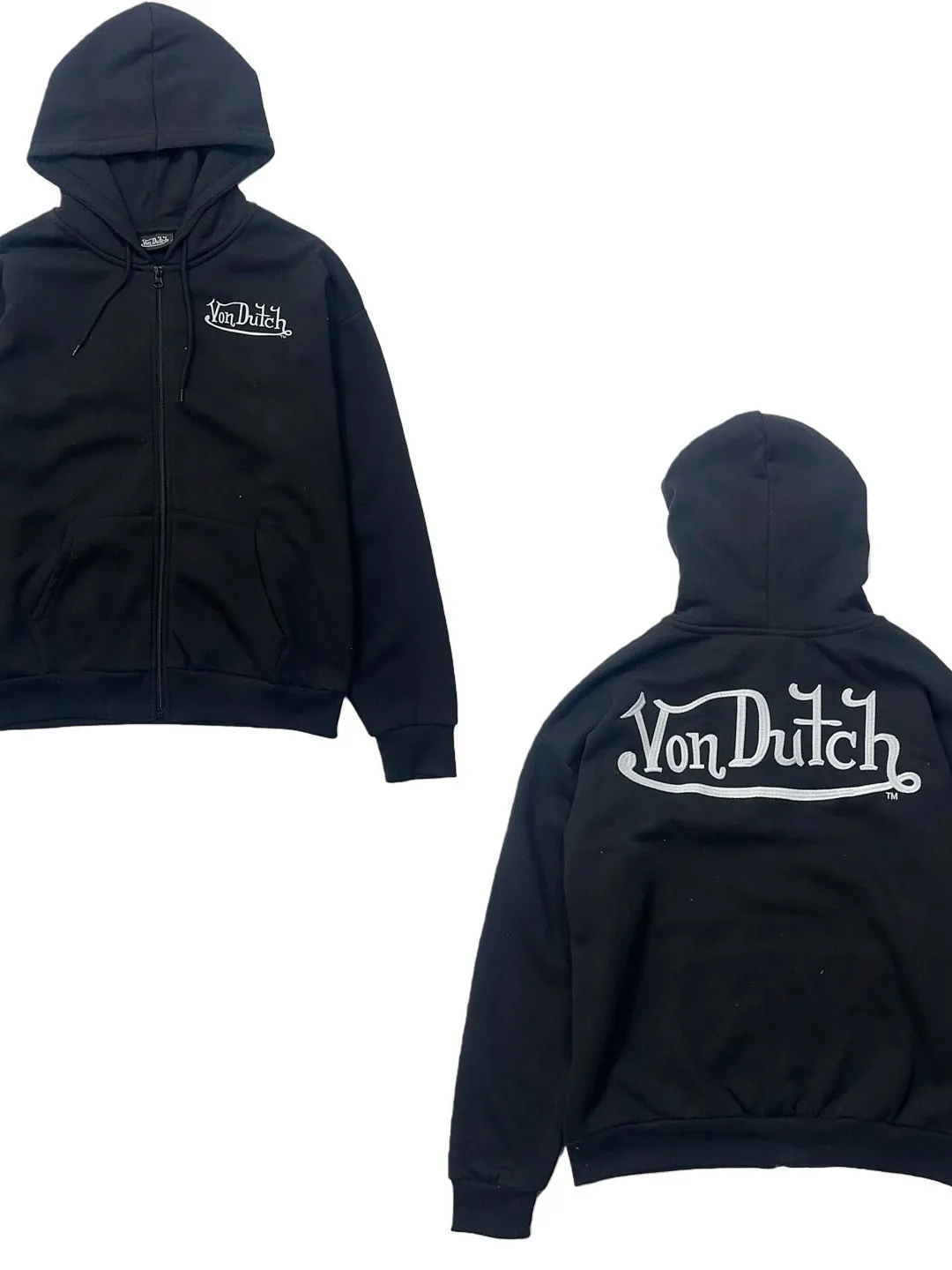 Pure Original Embroidered Fleece Hoodie Jacket Men's Autumn Winter Warm Zipper Closure Sweatshirt Outerwear Unisex