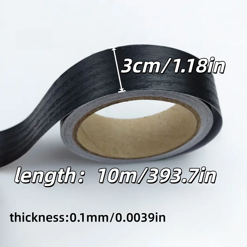 1roll 10mX3cm Wood Grain Self-Adhesive Edge Banding Tape,Waterproof Veneer Trim for Furniture Renovation,Cabinet Repair