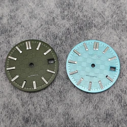 28.5mm NH35 Watch Dial Green Luminous Diving Single Calendar Watch Faces Modification Watch Accessories for NH35/NH36 Movement