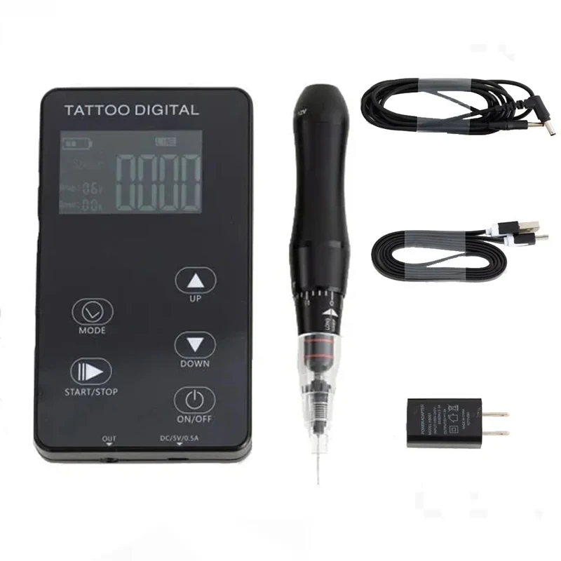 Touch Screen Digital tattoo machine kit complete with Tattoo Power Supply Rotary Tattoo Machine for Permanent Makeup Beginner