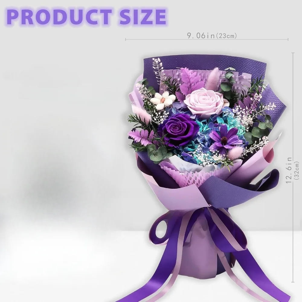 Preserved flower bouquet, lasting flower arrangement gift bouquet holiday gift, Valentine's Day, Halloween, Christmas