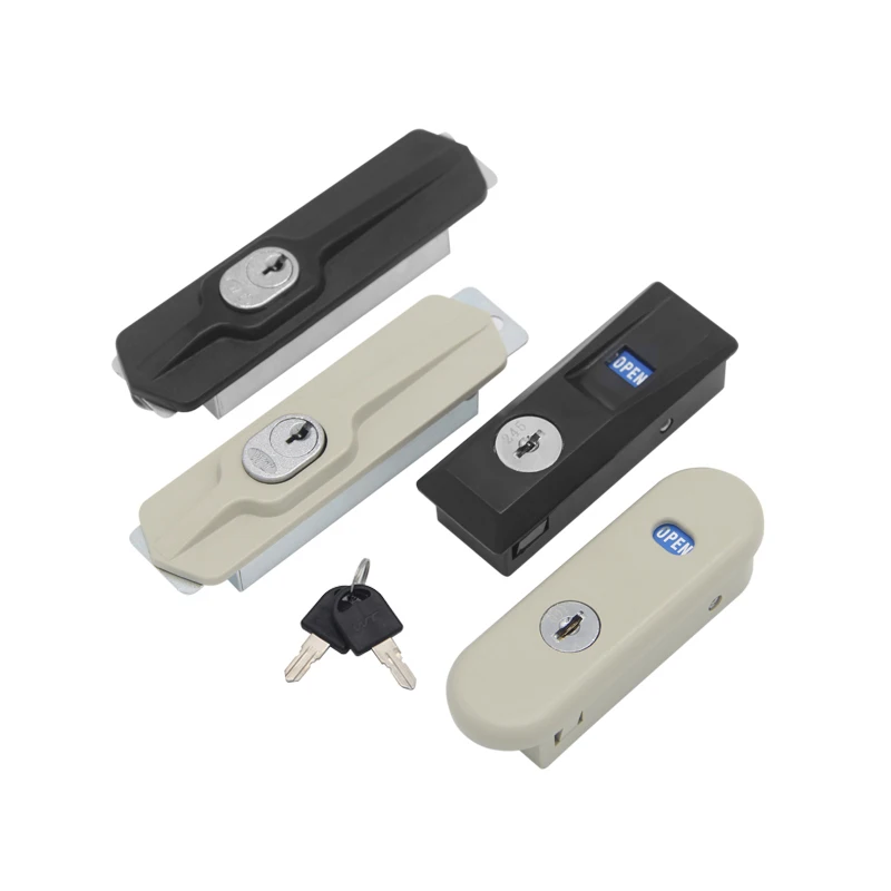 9700 Office Cabinet Lock Hardware - Steel Sliding Door Push Pull Hook Lock for Glass Cabinets Document Safety Hardware