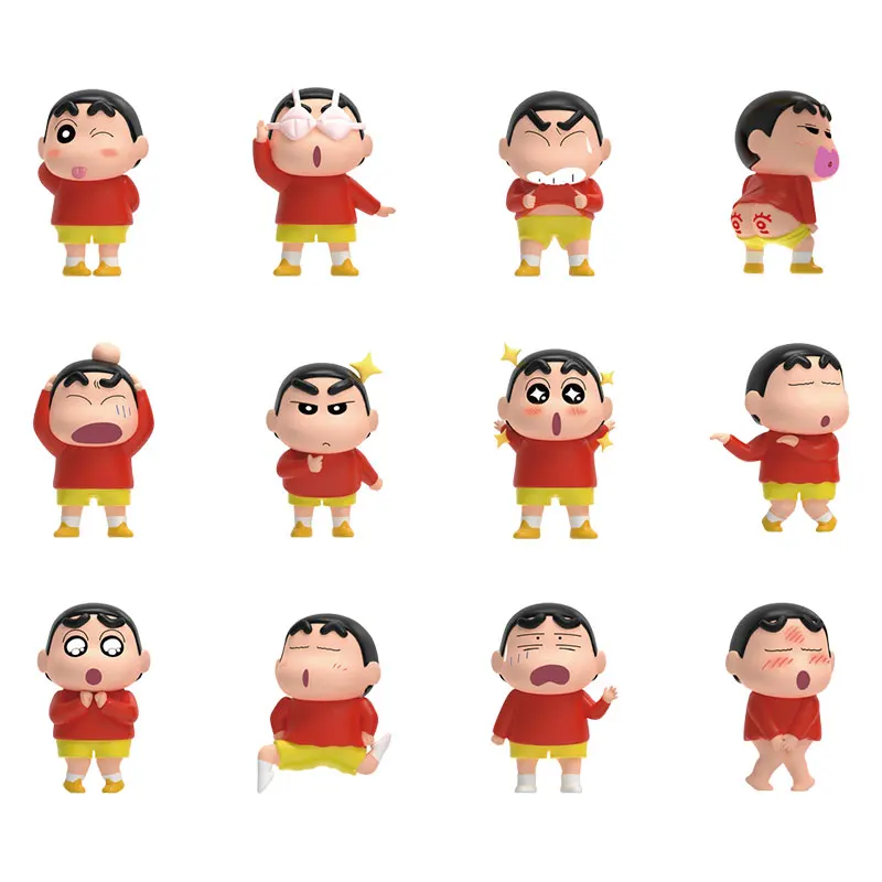 

Crayon Shinchan Trick Funny Strange Actions Anime Mini Figures Blind Box Toy Collectible Desk Decor Boys Girls Christmas Gifts