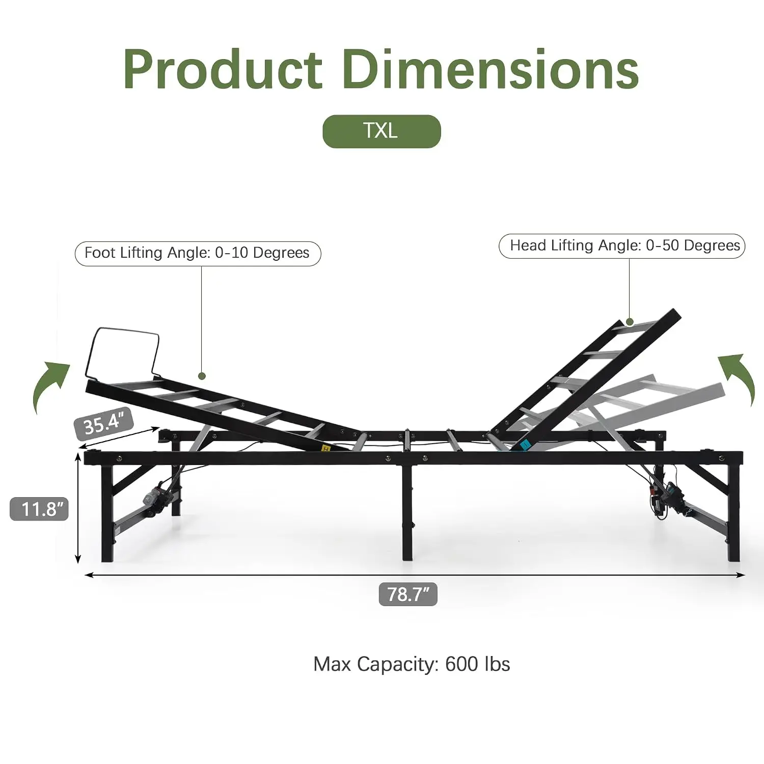 Adjustable Bed Frame Twin XL Electric with Massage & Zero Gravity, USB, Customized