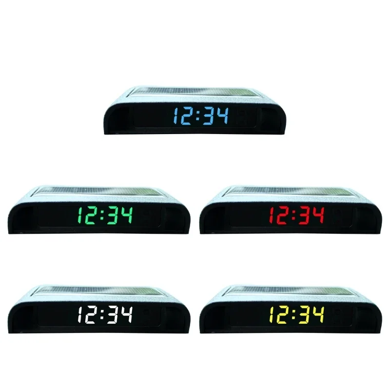 Practical Solar Powered Vehicle Clock with Night Glow Display Innovative Solar Rechargeable Car Clock Simple Installs