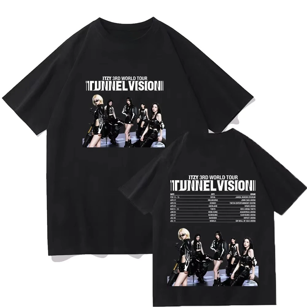 Camiseta con estampado de la tercera gira mundial de ITZY, nueva moda Kpop, ropa de calle para hombres y mujeres, camiseta informal de algodón transpirable, Top de manga corta de verano