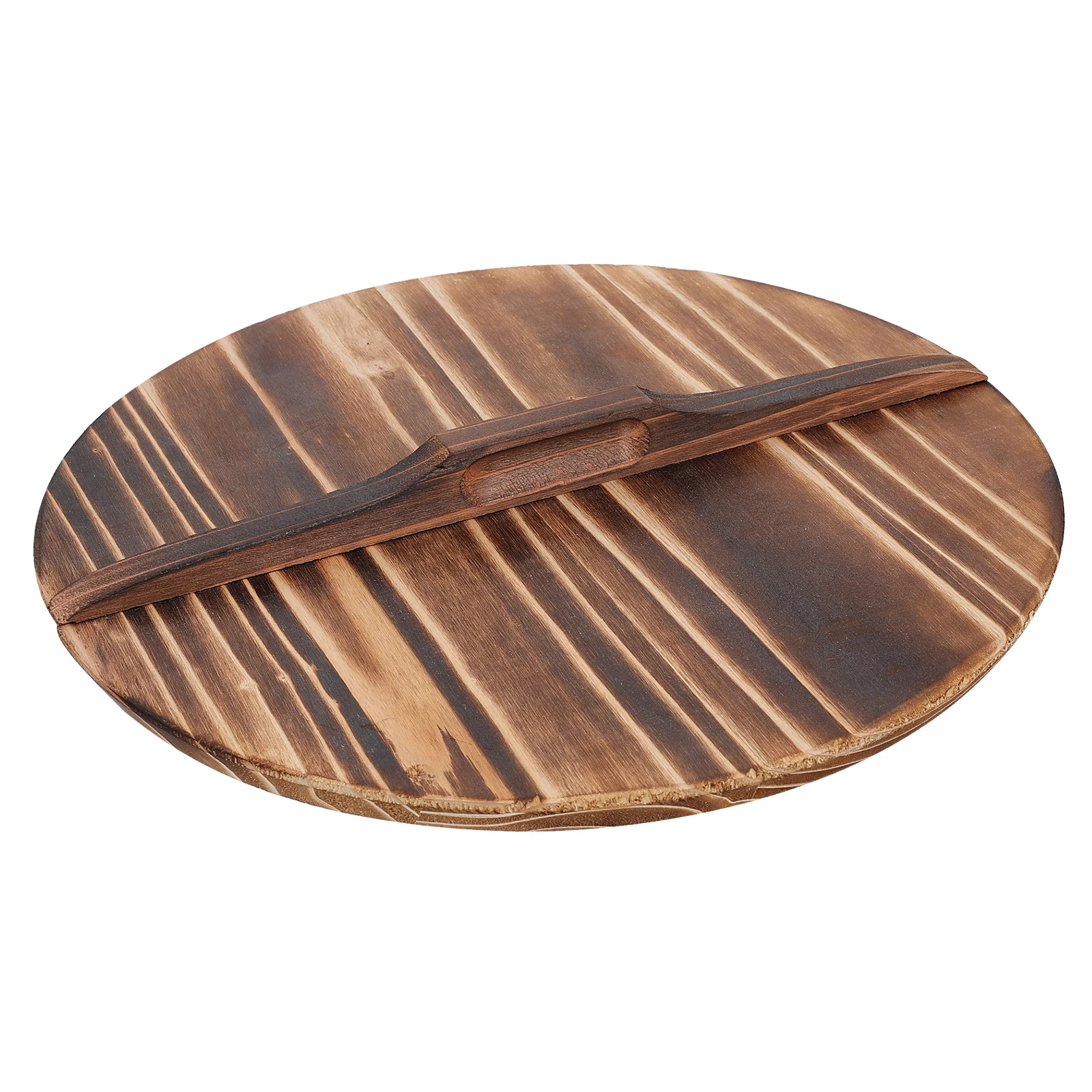 

Natural Wood Frying Pan Cover Household Kitchenware Waterproof Moisture Resistant Corrosion Resistant Smooth Surface Carbonized