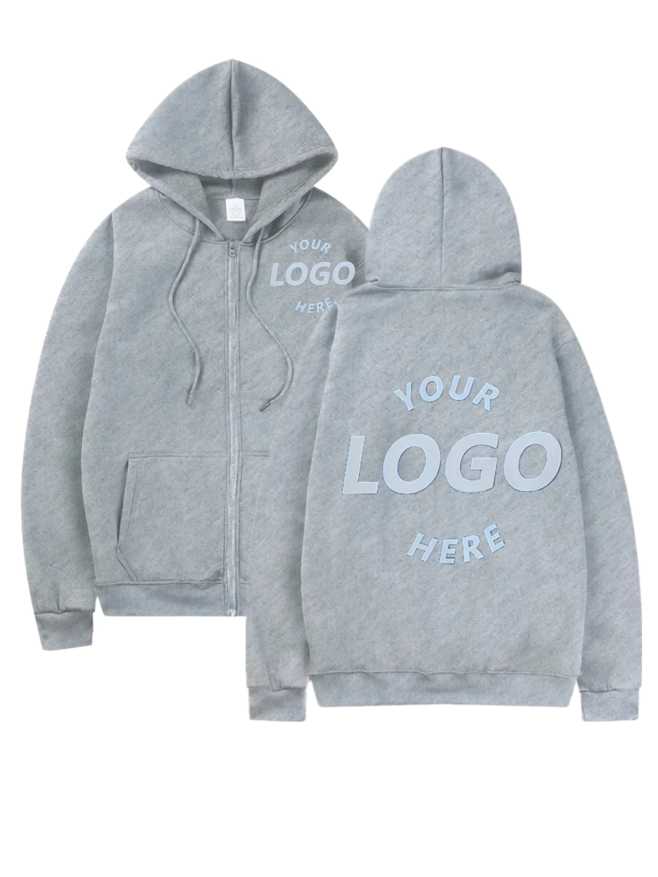 2026 Custom Printed Men's and Women's Zippered Hooded Sweatshirt - Loose and Casual Fashion Long Sleeve Hooded Sweatshirt - Pers