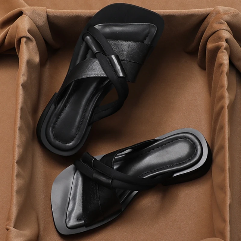 Summer Flats Sandals Women Shoes Thick Slippers 2023 New Fashion Beach Flip Flops Causal Ladies Shoes Low Heels Slides Zapatos