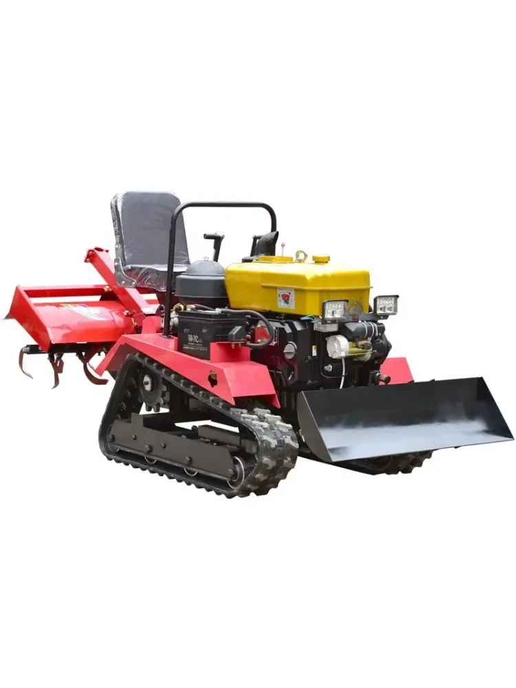 Macchinari agricoli di vendita caldi, coltivatore cingolato piccolo, trattore multifunzionale cingolato da 25 CV 35 CV, motozappa rotativa
