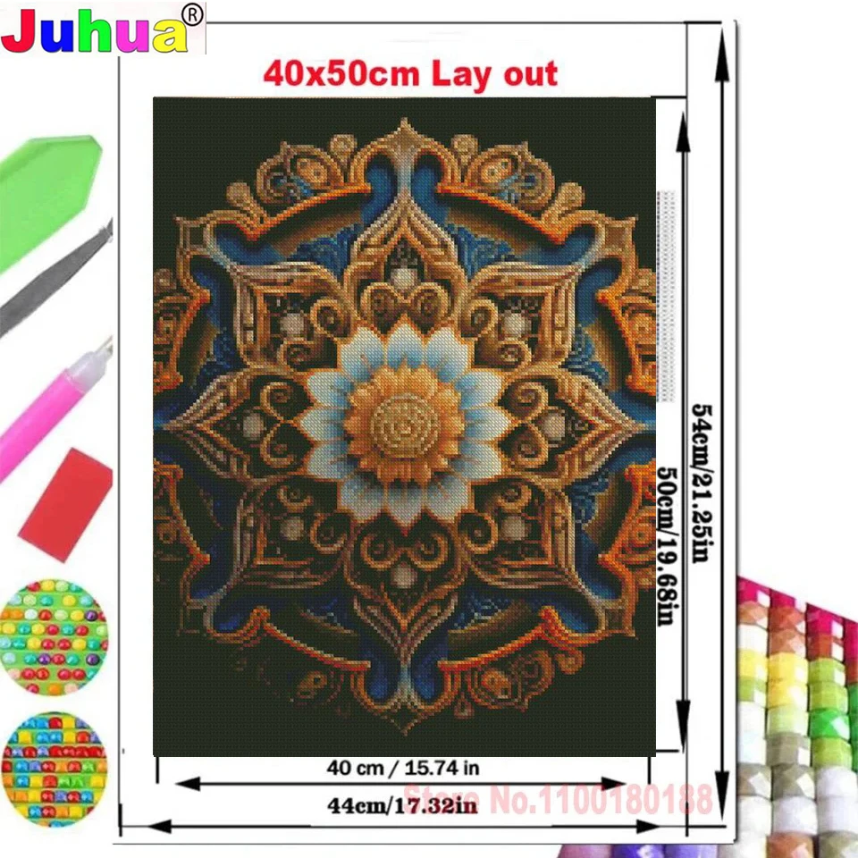 Pittura diamante 5D fai da te punto croce Mandala pieno quadrato rotondo fantasia fiore immagine di strass ricamo diamante vendita