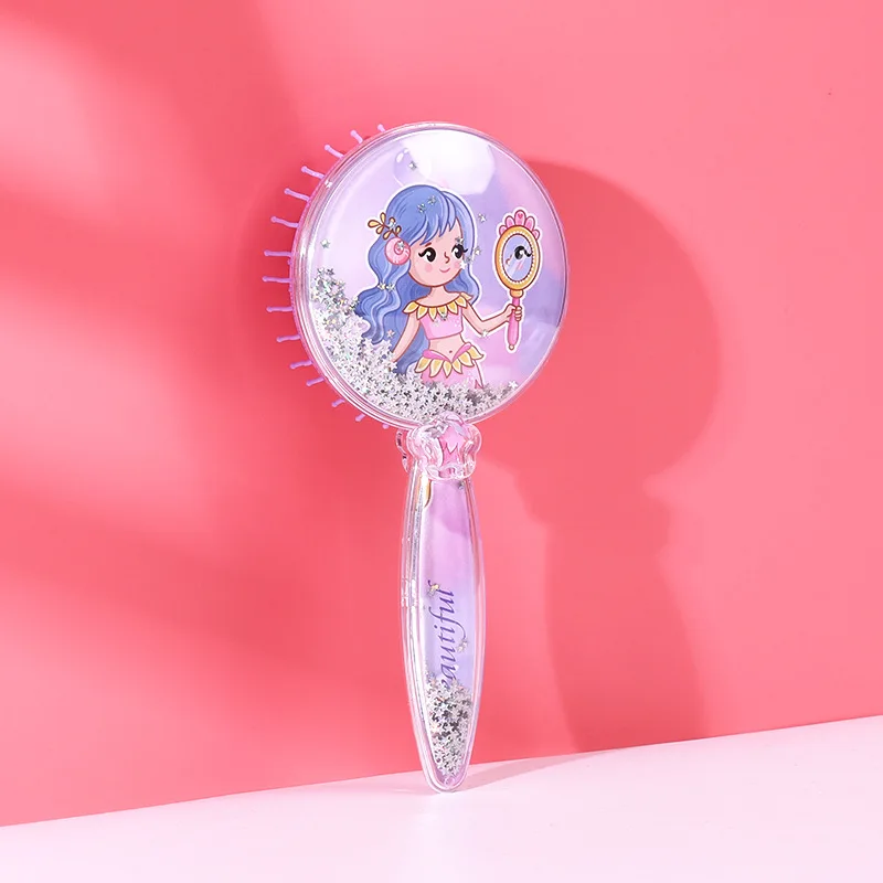 Magic Comb Anti-static Massage Cartoon Unicorn Hair Brushes Massage Hairbrush Comb Tangle Detangle Shower Salon Accessories Pink view 6