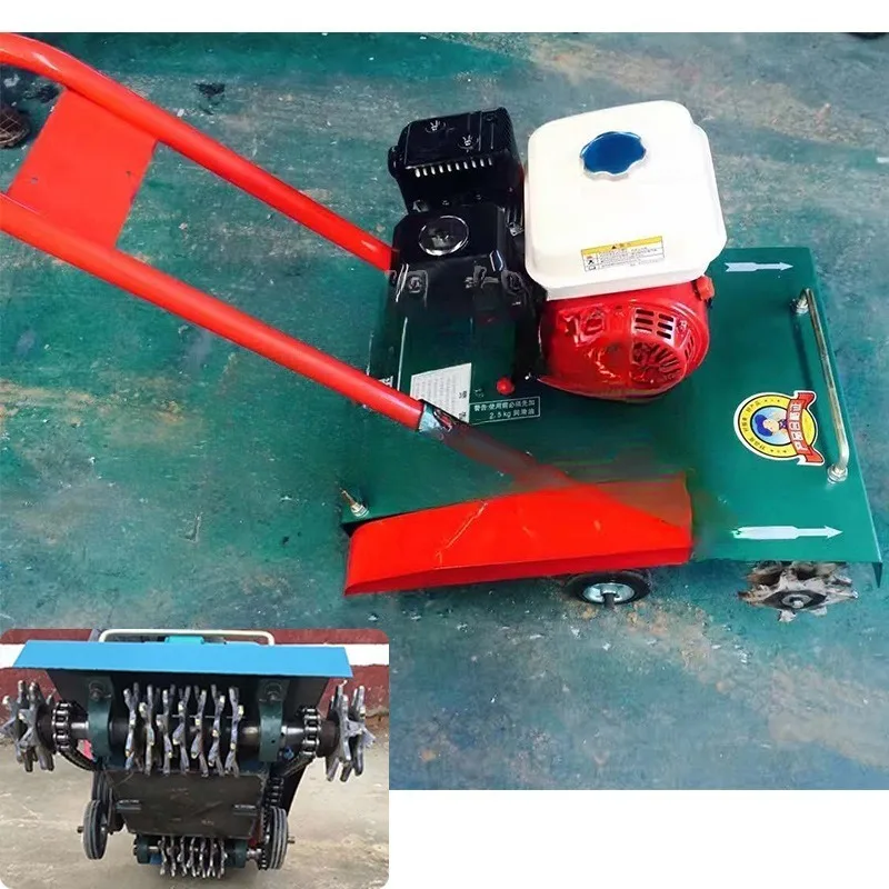 Hand push ash machine, cleaning floor concrete residue machine, ash slurry concrete floor hair pulling equipment