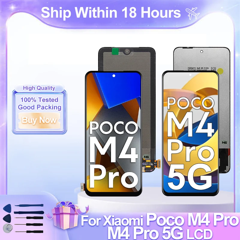 Super AMOLED For Xiaomi POCO M4 Pro 4G LCD Display Touch Screen Digitizer For XIAOMI POCO M4 Pro 5G LCD Replacement Parts