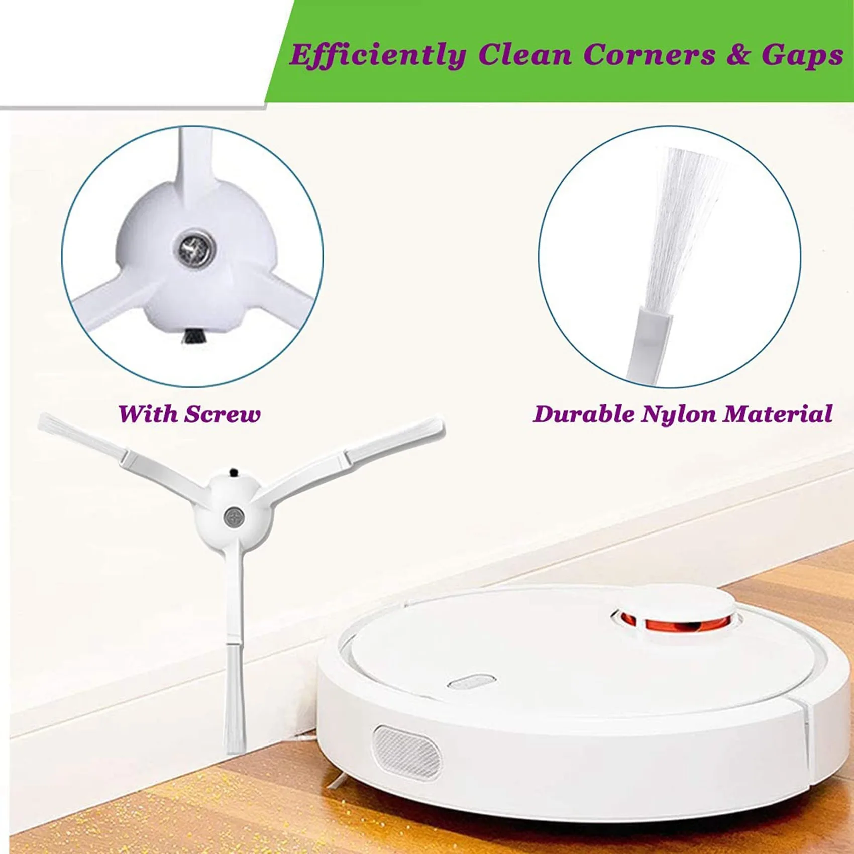 A006-Accesorios para Xiaomi Roborock S50 S51 Xiaomi Mi Robot aspiradoras filtro Cepillo Lateral paños de limpieza para Roborock