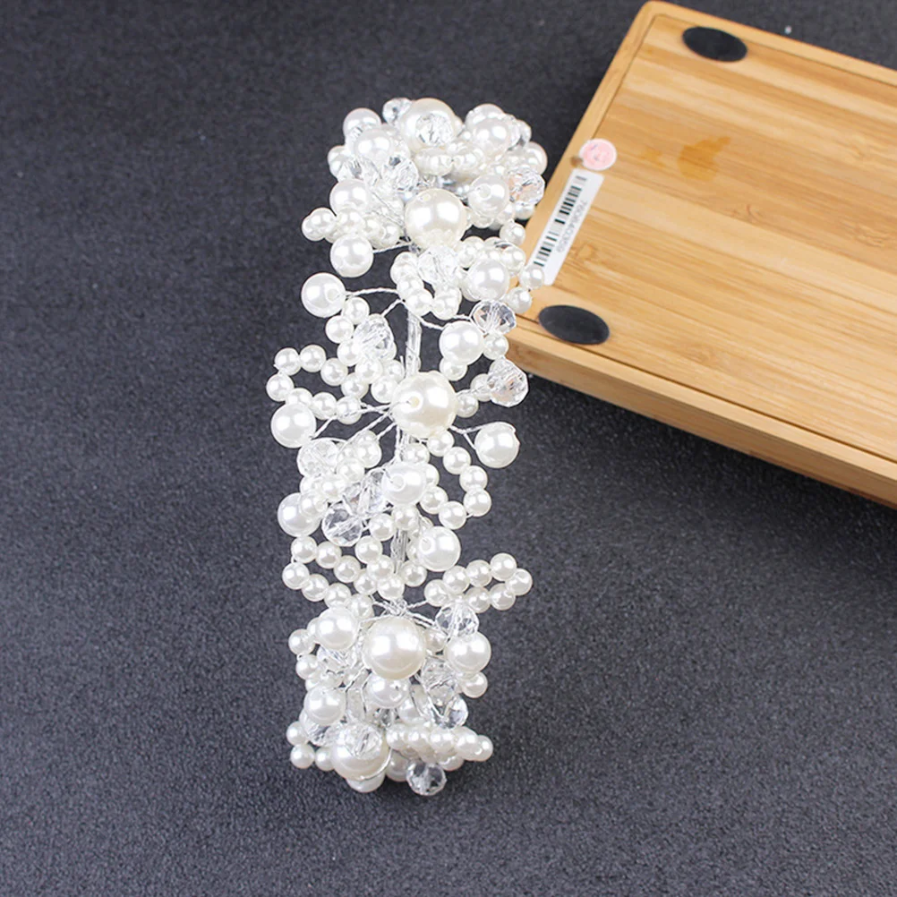 

Elegant Pearl Wedding Headband Bridal Hair Hoop Exquisite Headpiece Party Accessories for Bride Girl Women Wedding Headband