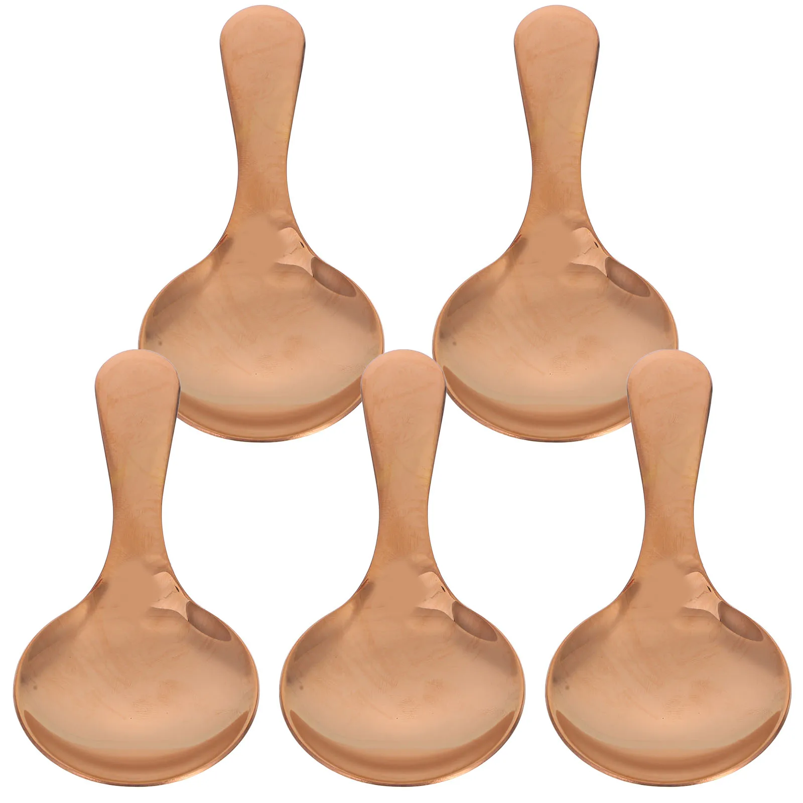 

5Pcs Stainless Steel Mini Spoons Short Handle Thickened Design for Tea Coffee Dessert Sugar Salt Condiments Kitchen Portable