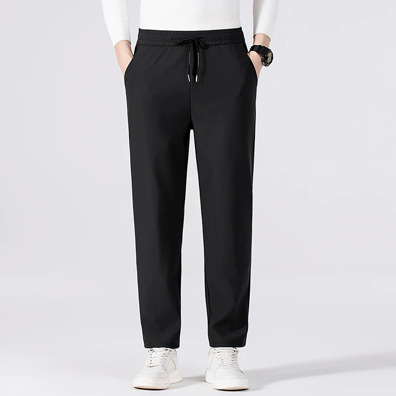 

Men's High-quality Sports Pants Winter New Graphene Warm Knee Pads Lamb Wool Casual Pants Thickened High Stretch Sweatpants
