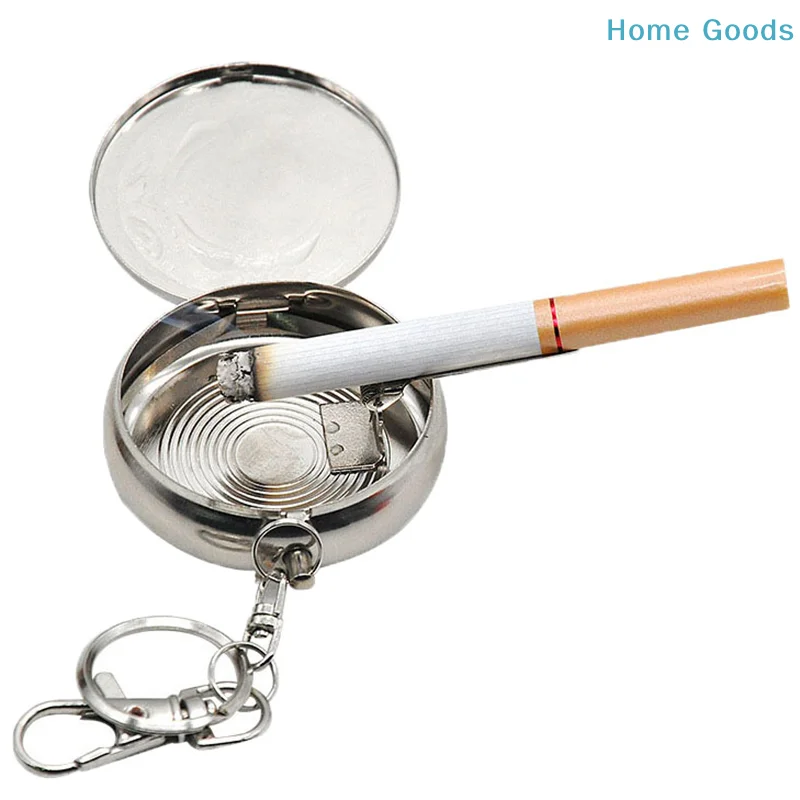 preferredPortable Ashtray Car Cigarette Ashtray Stainless Steel Ashtray with Key Chain Portable ashtrayproduct