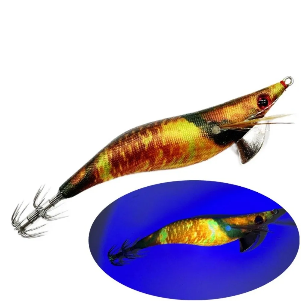 Bait Lure Light Cloth Fishing Squid Jig Japan Style UV Jigging Lure 3.0# Glow Shrimp Bait Jigging Fishing