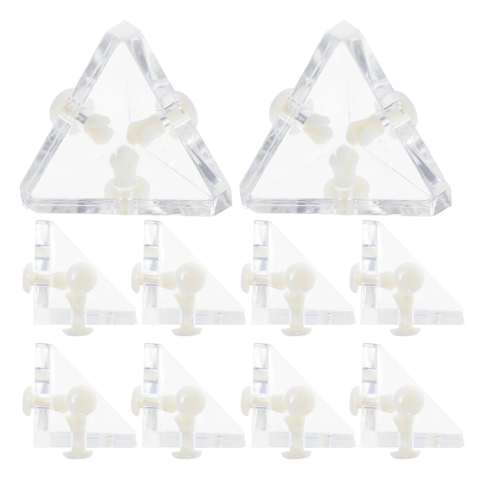

10 Sets Acrylic Corner Brackets High Transparency L Shaped Right Angle Braces Clear Triangle Clips For Glass Boxes Easy Install