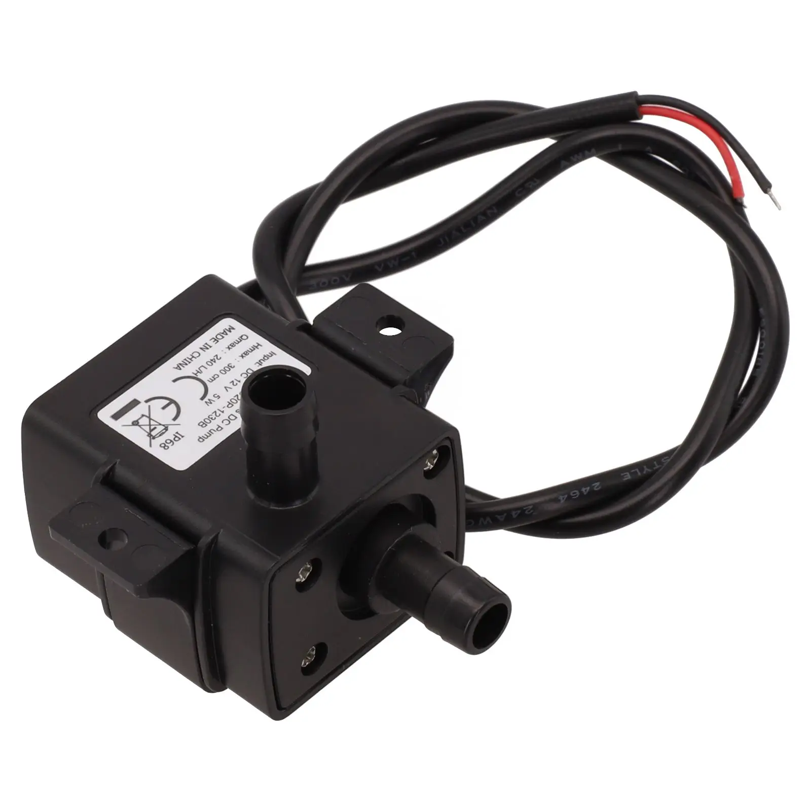 12V 5W ABS Micro Water Pump With Bracket High Pressure Diaphragm Self Priming Pump 240L/H RV Caravan Water Oil Gasoline Acids