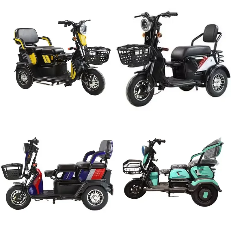 STROVAN  Best 2-Wheel Passenger Tricycle 60v Electric Bike for Adults and Seniors with Two Seats for adult Use