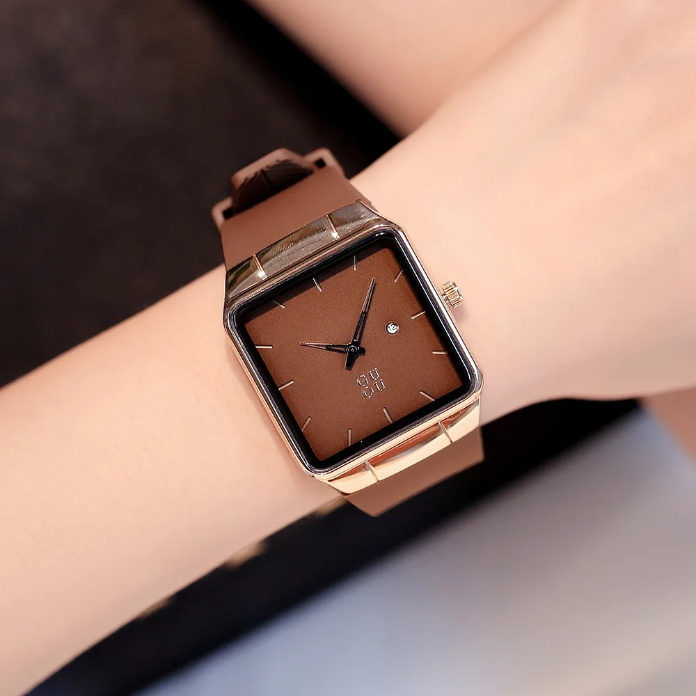 

New Women'S Watch, Stylish And Sporty, Unisex Square Quartz Watch With Simple Calendar Dial, Couple'S Watch, High-End Selection.
