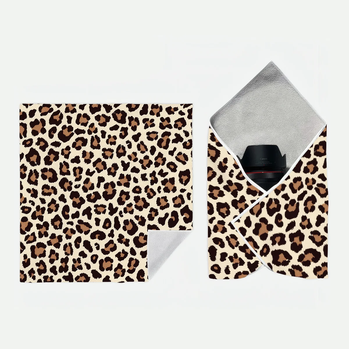 1pc Multi-functional Magic Sticky Cloth Creative and Leopard Print Portable BagFoldable Fabric Storage Pouch Jewelry Organizer