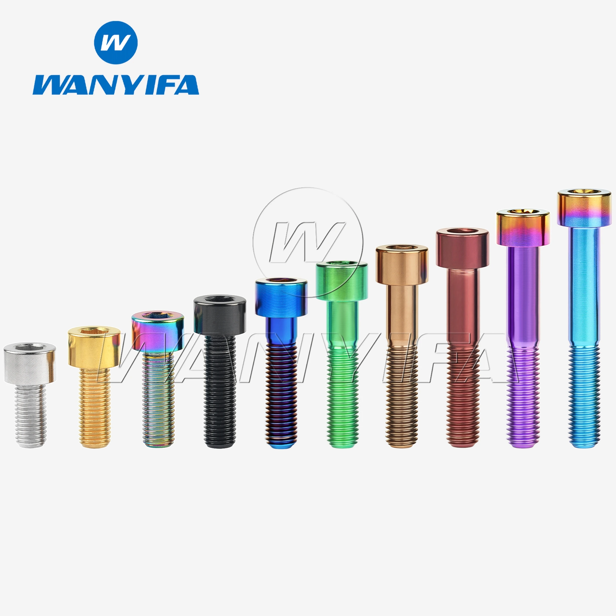 Wanyifa Titanium Bolt DIN912 M10x20/25/30/35/40/45/50/55/60mm 1.25mm Socket Cap Allen Head Square Screw for Motorcycle Car Bike