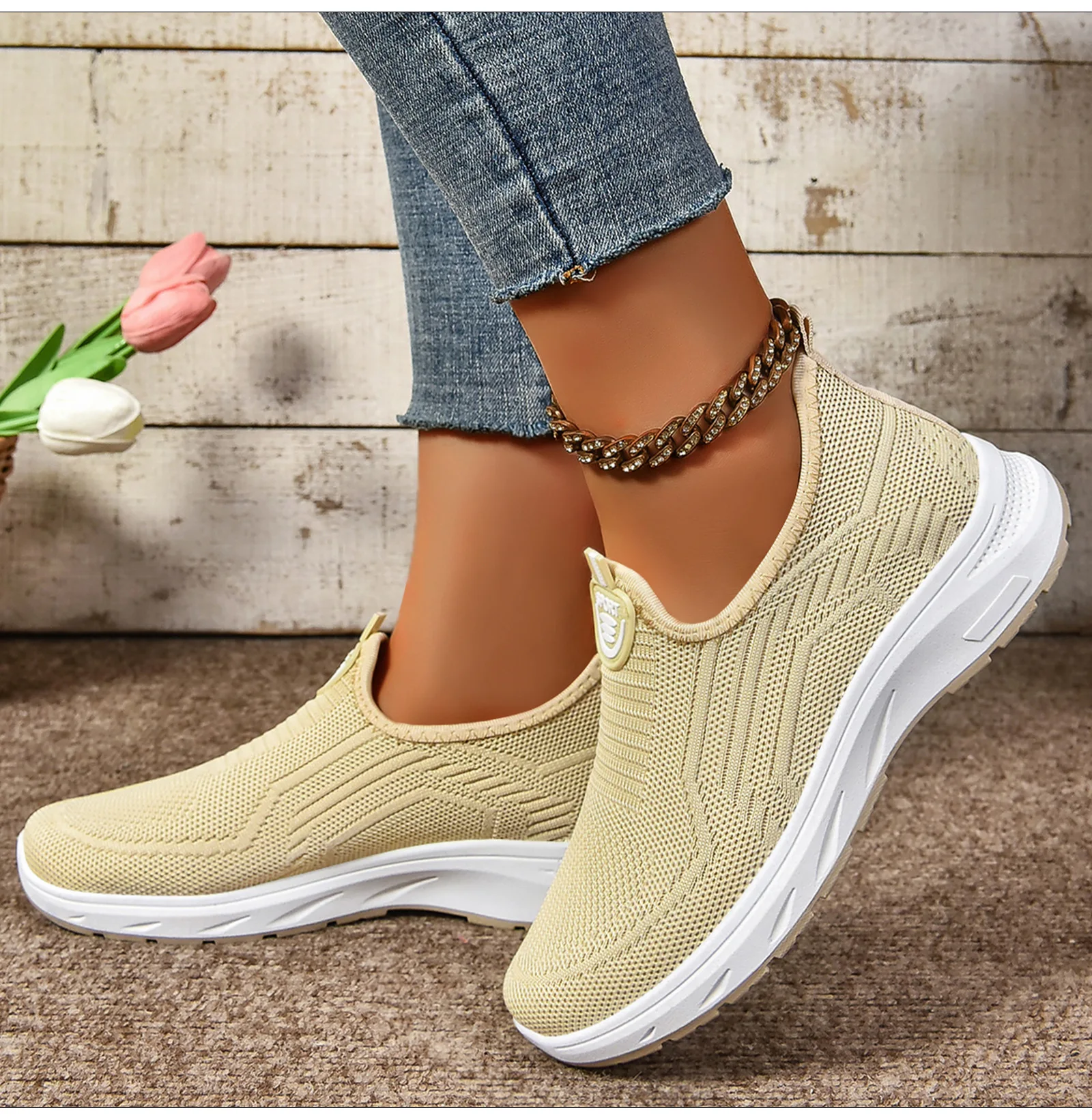 Damen Sommer Alltags-Freizeitschuhe PVC-Material Atmungsaktiv Leichtgewichtig Weiche Sohle Einfach zu Tragen – Detail 13