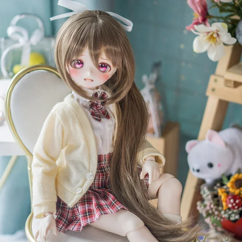 Ponytail Long Straight Hair 1/3 BJD Wig High Temperature Silk 60cm MDD SD BJD Doll Wig Gilr DIY Dress Up Dolls Accessories