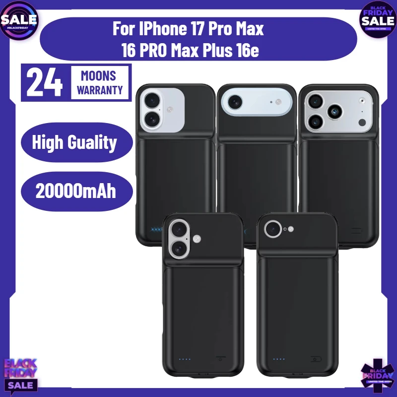 

20000mAh for IPhone 17 Pro Max Battery Charger Case Battery Pack Powerbank External Charging Phone Case for 16 PRO Max Plus 16e