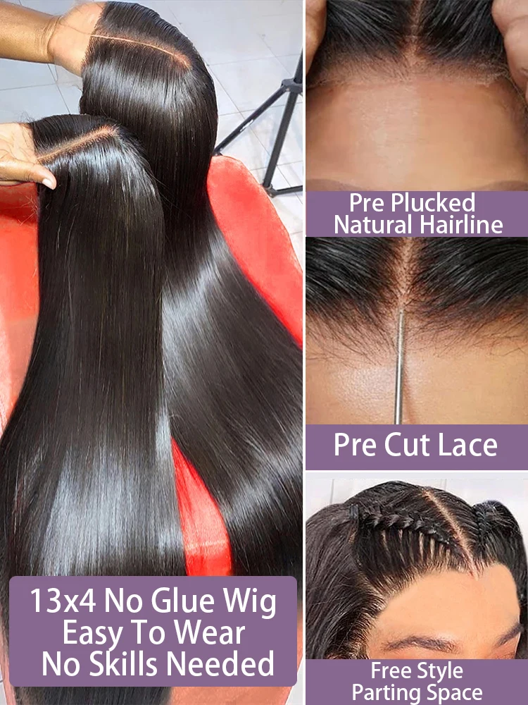 40 46 بوصة العظام مستقيم 13X4 غلويليس Hd الدانتيل شعر الإنسان الباروكات الفيتنامية 100% ارتداء الذهاب 13X6 Hd 360 كامل الدانتيل 7X5 شعر مستعار أمامي