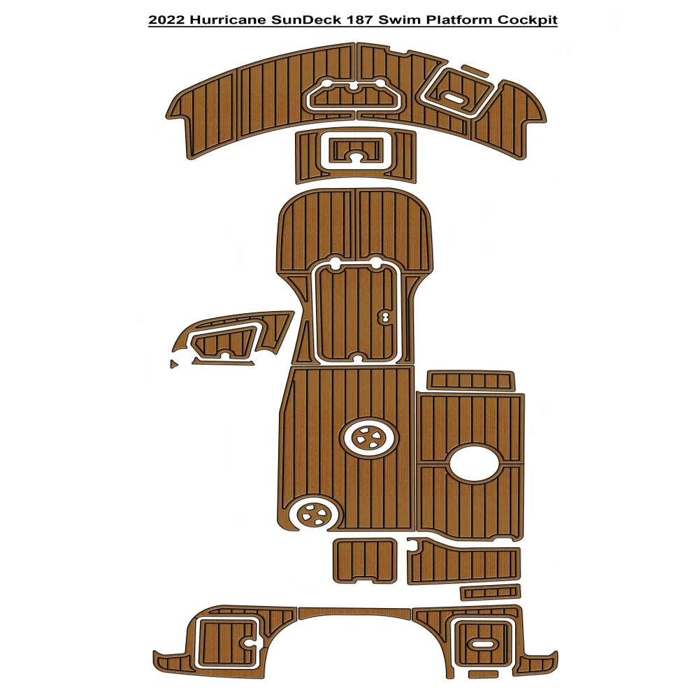 

2022 Hurricane SunDeck 187 Swim Platform Cockpit Pad Boat EVA Teak Deck Floor Mat SeaDek MarineMat Style Self Adhesive