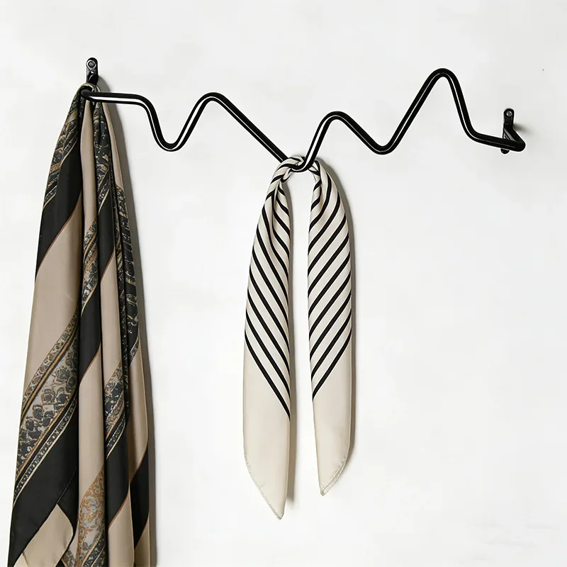 Wall Mounted Coat Rack Modern Wall Rack Coat Storage Creative Wavy Hanger For Home Organization Hotel Store Hanging Decoration