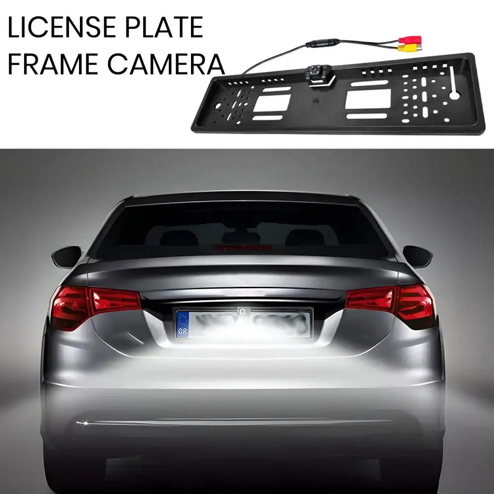 Original European License Plate Frame Night Vision Inverted 2 Sensors Car Radar System 2Led Rear View Ccd EU Car Plate Camera