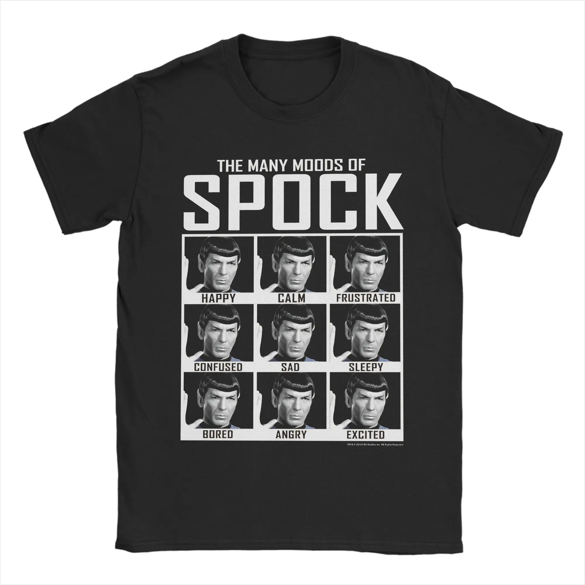 Casual T Shirt Summer Stars Treks The Original Series The Many Moods Of Spock Hipster T Shirts Cotton Tshirt Classic Loose Tops