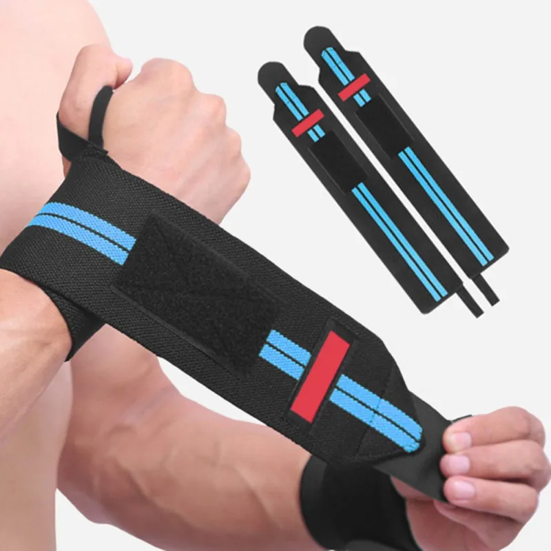 2Pieces Fitness Padded Wrist Thumb Brace Strap Power Weight Lifting Hand Wrap Support Gym Training Bar Wristband