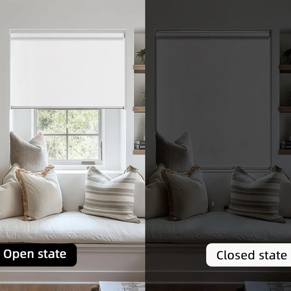 Parasole jacquard a righe oscuranti al 100%, isolamento termico, protezione UV, 25 x 72 per finestre e porte