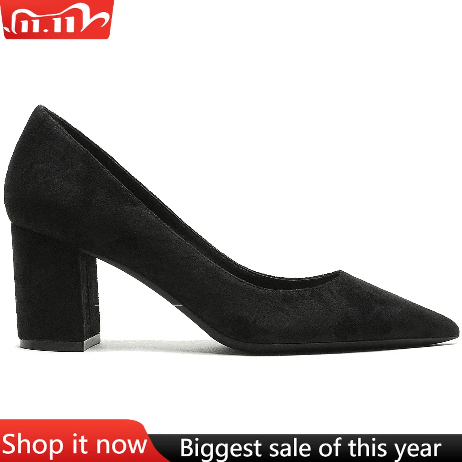 

【Measure your feet length before order】Elegant Luxry Designer Woman Pumps Sexy Thick High Heel Lady Dress Office Shoes 31-CHC-33