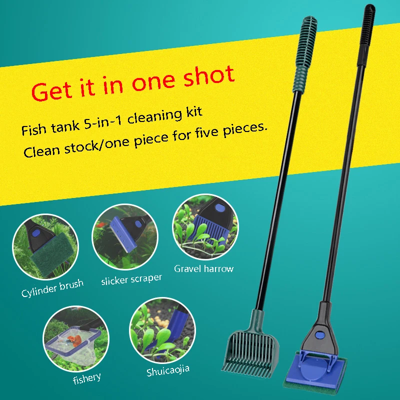 

Aquarium Fish Tank Glass Plant Cleaning Brushes Long Handle Floating Clean Window Algae Scraper Sponge Accessories