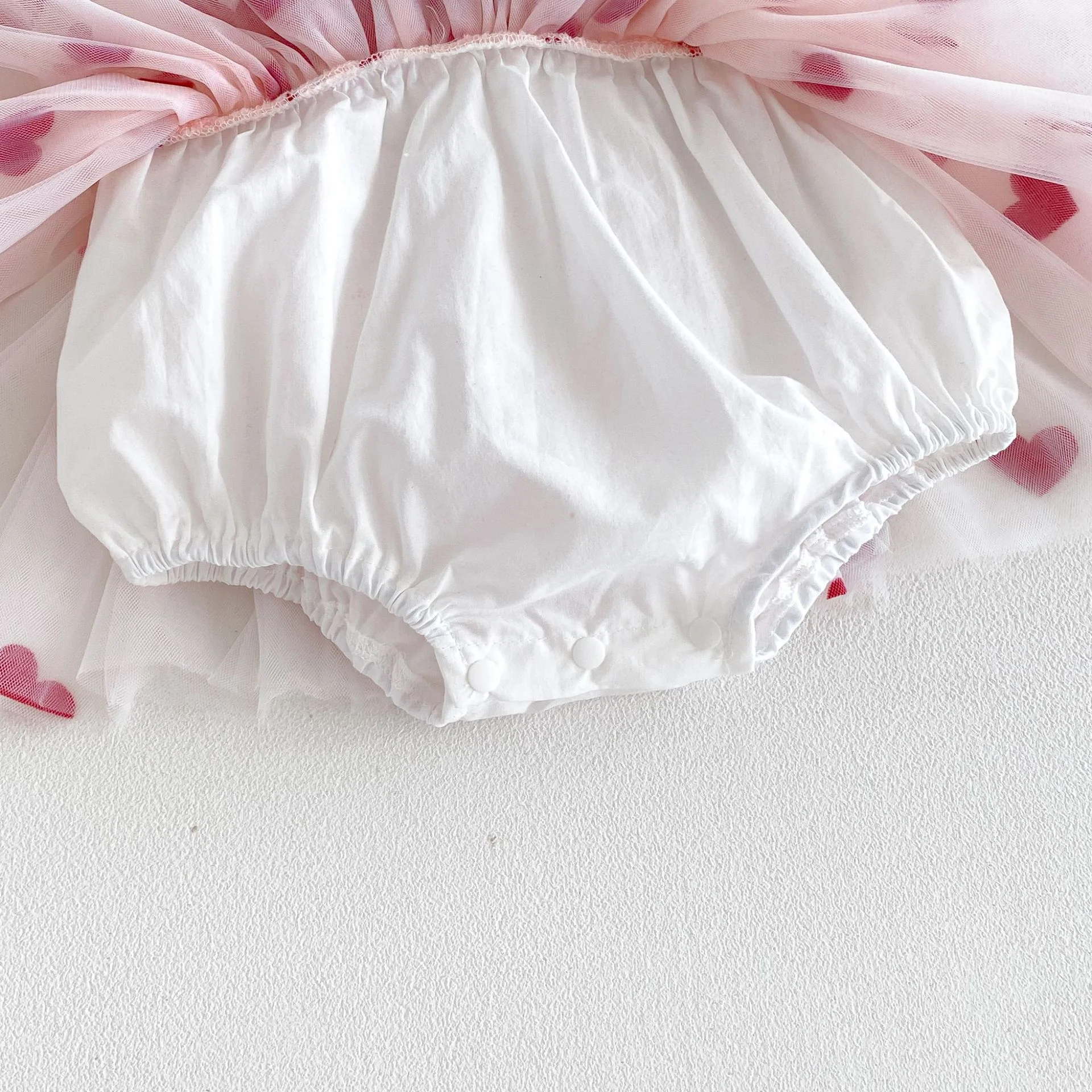 Sommerkleid für Babys von 0-2 Jahren, Neues Neugeborenen-Jubiläums-Geburtstags-Party-Mädchen-Prinzessinnenkleid, Ärmelloses Netz-Stramplerkleid – Detail 7