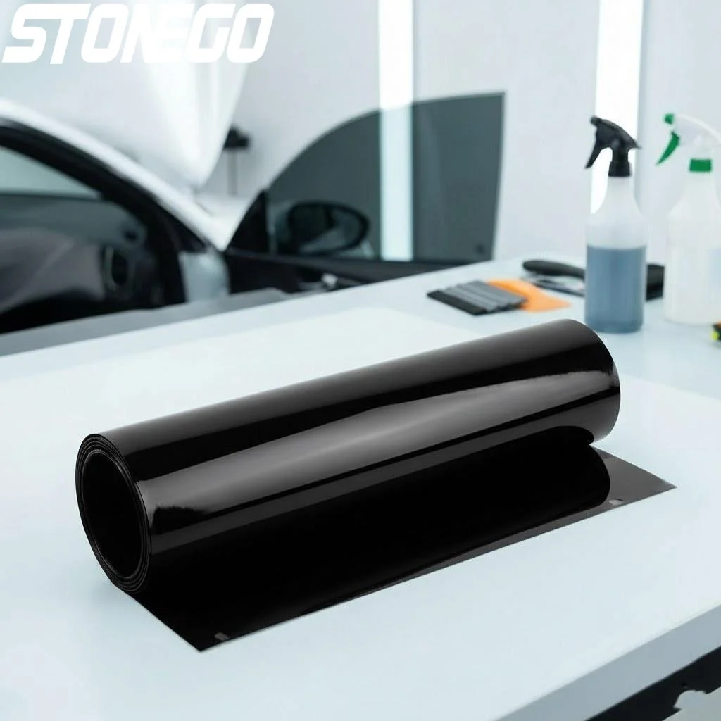 

Matte Black Vinyl Wrap Film 800cm Car Headlight Taillight Protection Exterior Decals Air Release Technology