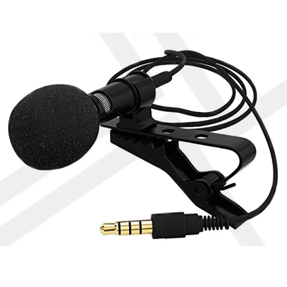 Portable Clip-on Lapel Lavalier Microphone 3.5mm Jack Hands-free Mini Wired Condenser Microphone For Iphone SamsungXiaomi Laptop
