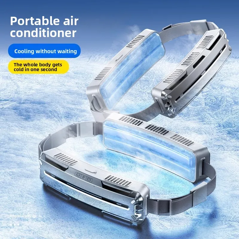 Waist Fan Convenient Portable Belt Air Ring Silent Small Fan Refrigeration Air Conditioner USB Rechargeable Large Wind