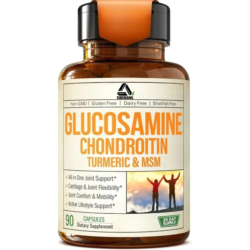 Glucosamine Chondroitin Turmeric MSM Boswellia Capsules 90 Count Joint Support Non-GMO Gluten Free Daily Wellness Supplement