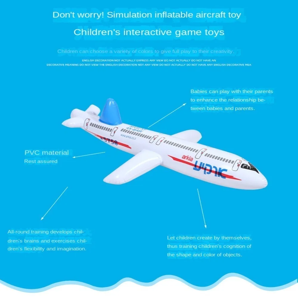 Classic Toy PVC Inflatable Airliner Toy 2 Colors Aircraft Planes Float Airplane 80cm Inflatable Cartoon Plane Outdoor Sports