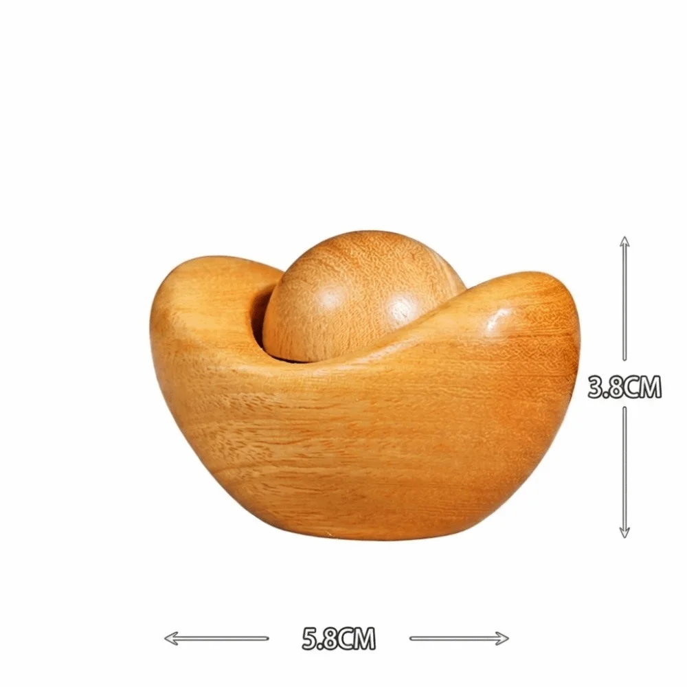 Natural Wood Carved Fidget Squeeze Mini Handheld Portable Pocket-Sized Hand Massage Polished Wood Surface Hanging Loop