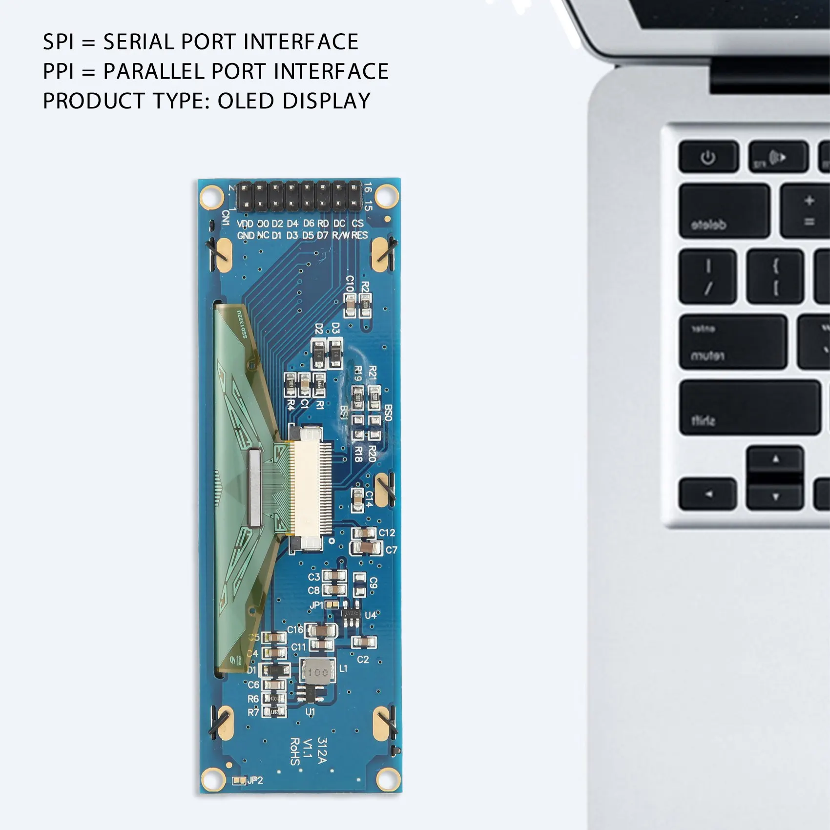 Oled display 3,12 zoll x 64 punkte grafik lcd modul anzeige lcm bildschirm ssd1322 controller unterstützung spi (gelb)